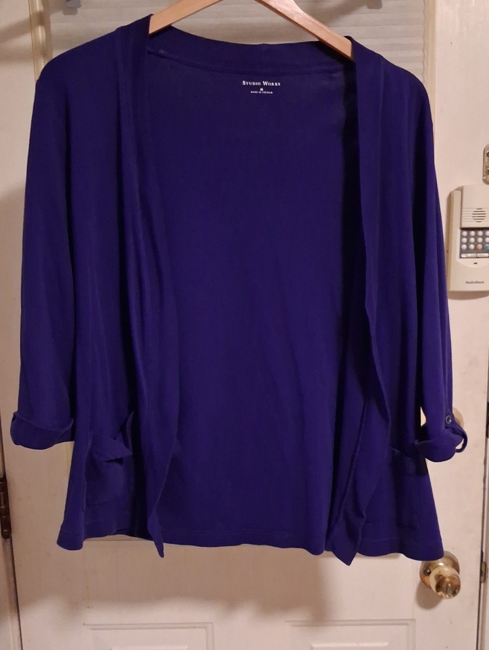 Studio Works Women's Open Front Cardigan - Deep Purple